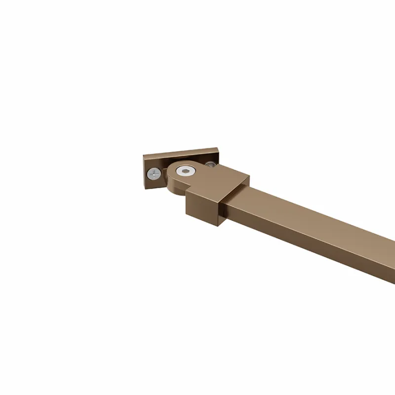 Badnor Shildon dusjvegg/walk-in hjørne - BØRSTET KOBBER - FLUTED glassfelt - 125cm