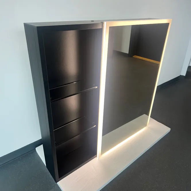 Hovedbilde DEMOSPEIL (104) Speilskap m/LED-belysning og åpen hylle, 71x71cm