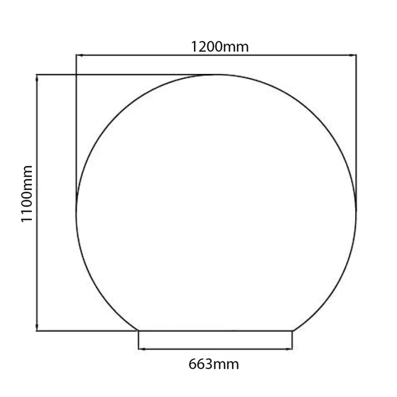 Badnor Sissel (G2) rundt baderomsspeil (120cm) med dimbart lys