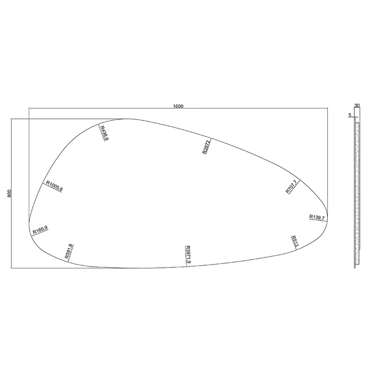 Badnor Melissa 180cm mbl.pk (97730) Sandy speil m/lys