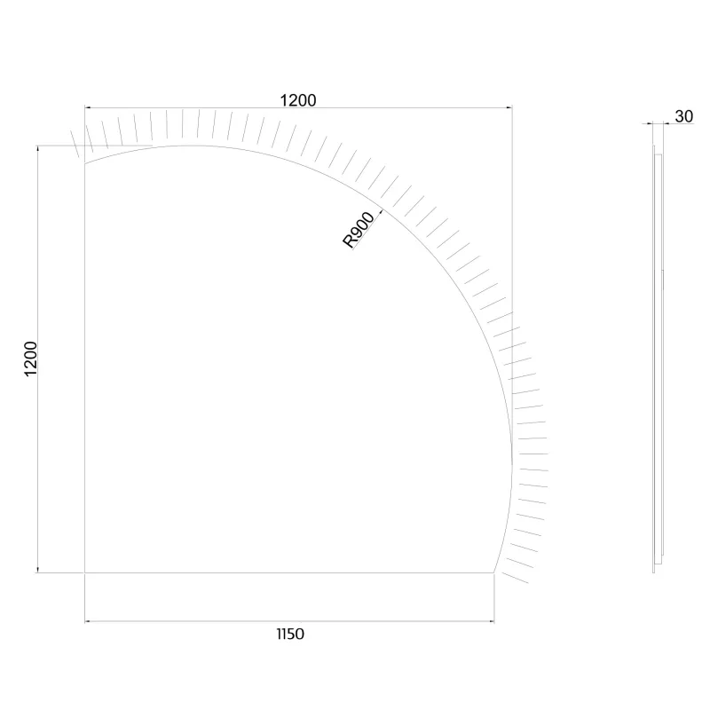 Badnor Mikala 150+40cm mbl.pk (8613) Sara rundt speil