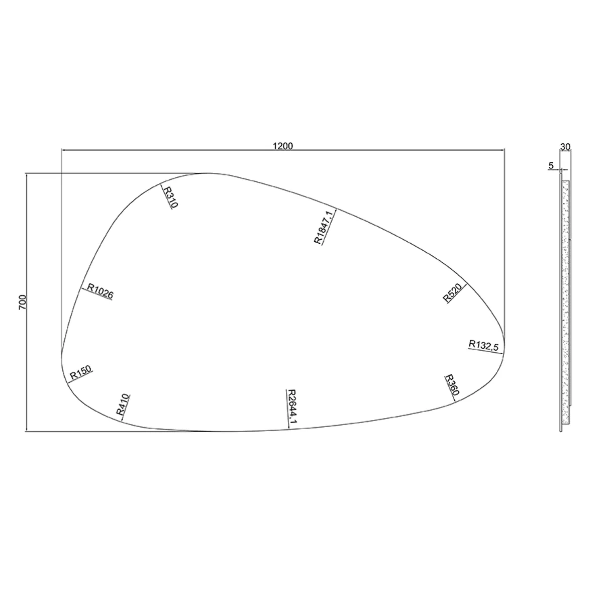 Badnor Marikken 120cm mbl.pk. (2321) Sandy speil