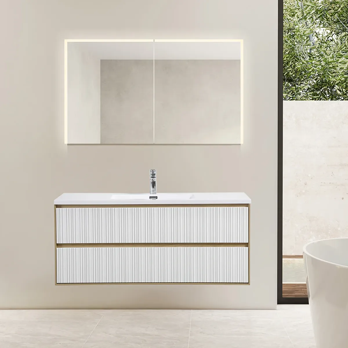 Badnor Marikken 120cm mbl.pk. (2331) Linnie speilskap