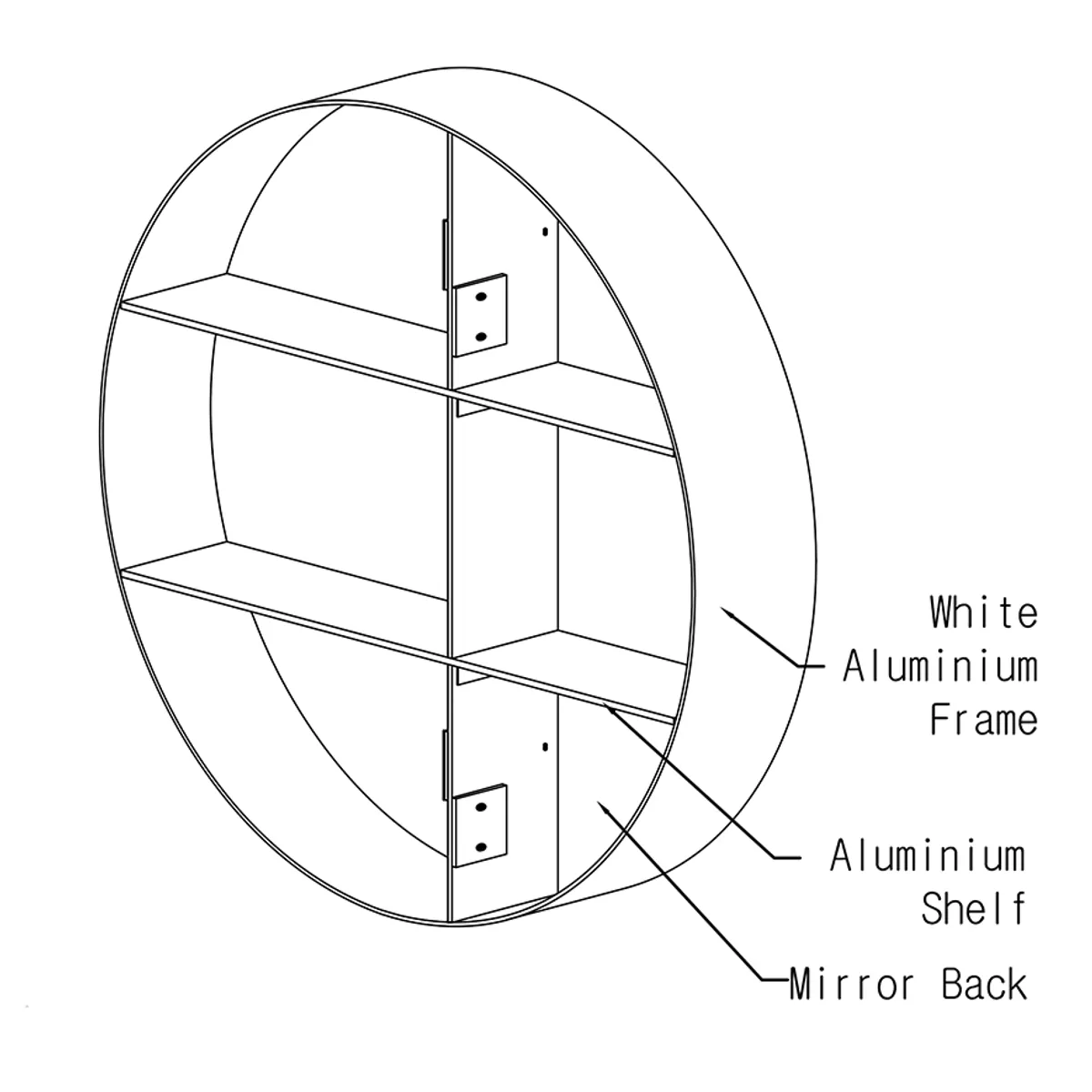Badnor Melin 140cm møbelpakke (5440) Leon speilskap