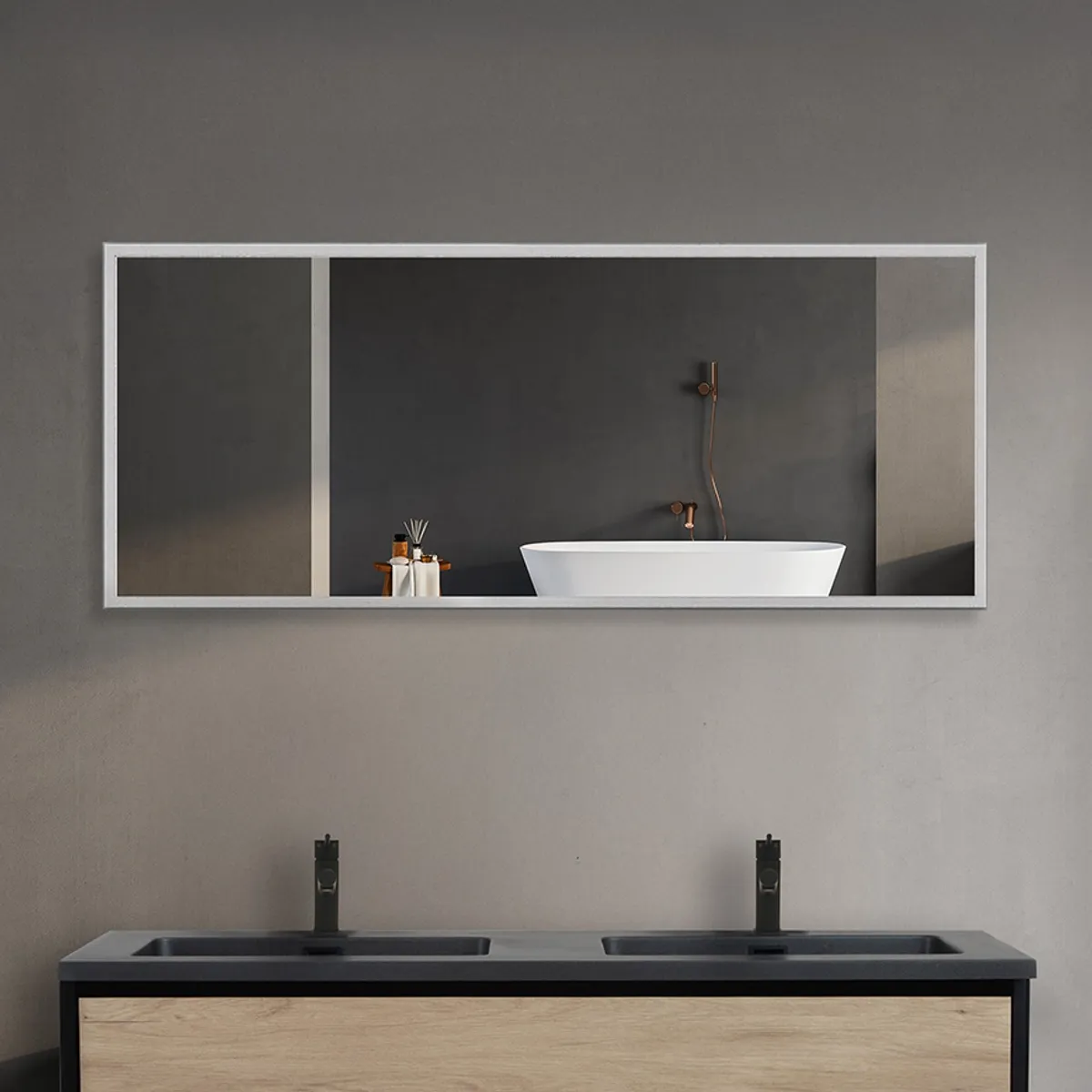 Badnor Siri speil m/ alu. ramme 50x120cm