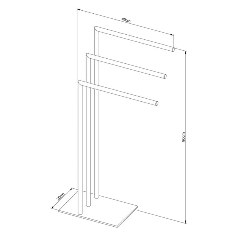 Sealskin Tube Håndklestativ 3-armet - KROM