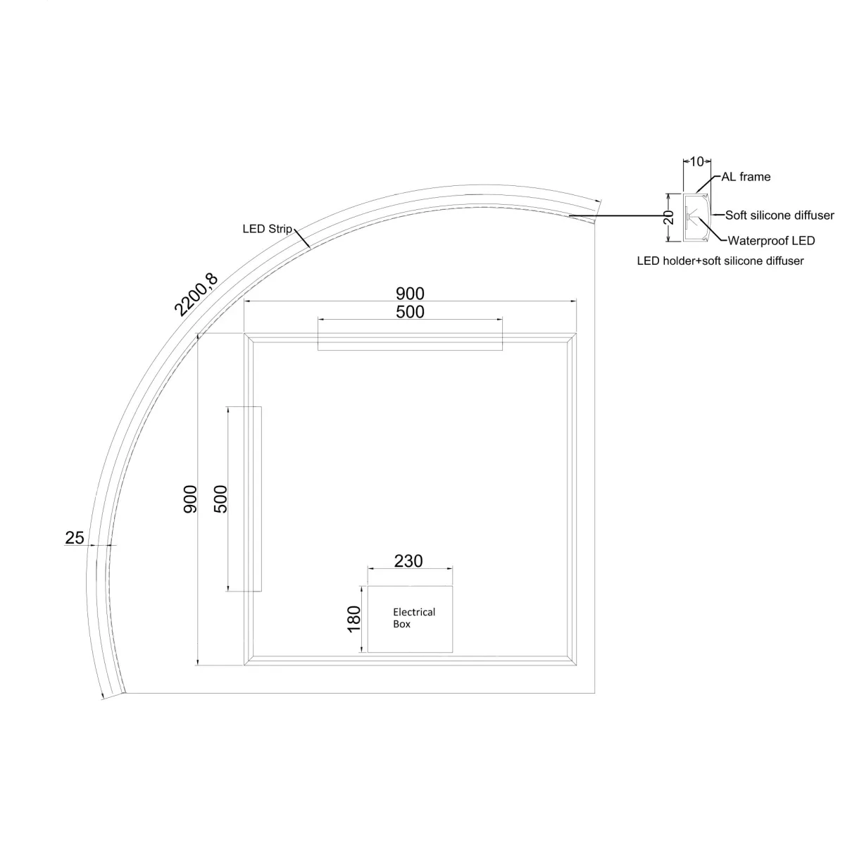 Badnor Martine 150cm møbelpk (6506) Sara speil