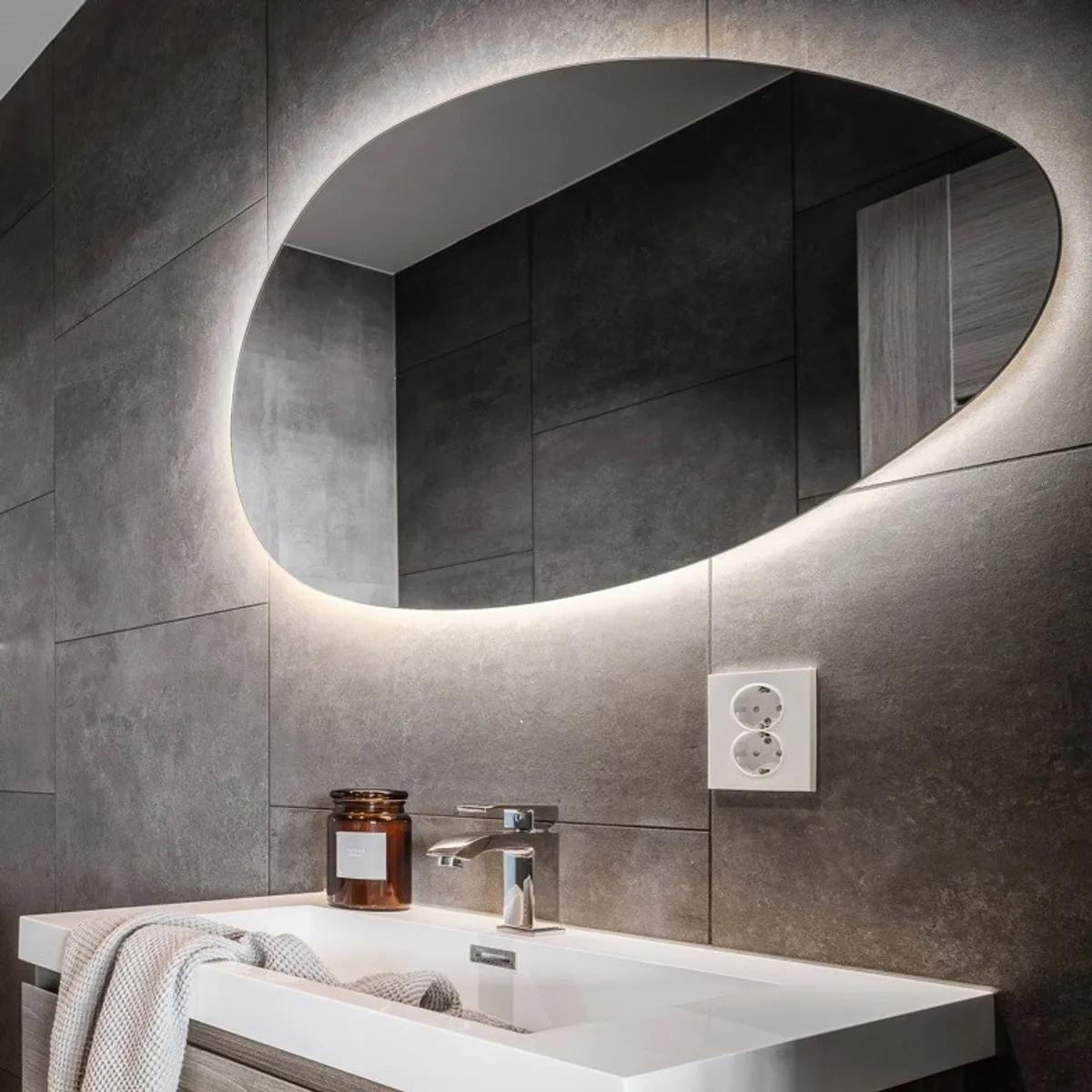 Badnor Melissa 90+40cm mbl.pk (97311) Lucy speil m/lys