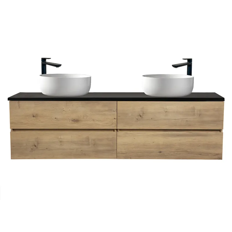Badnor Mikala 180cm servantskap (dobbel) m/SORT benkeplate