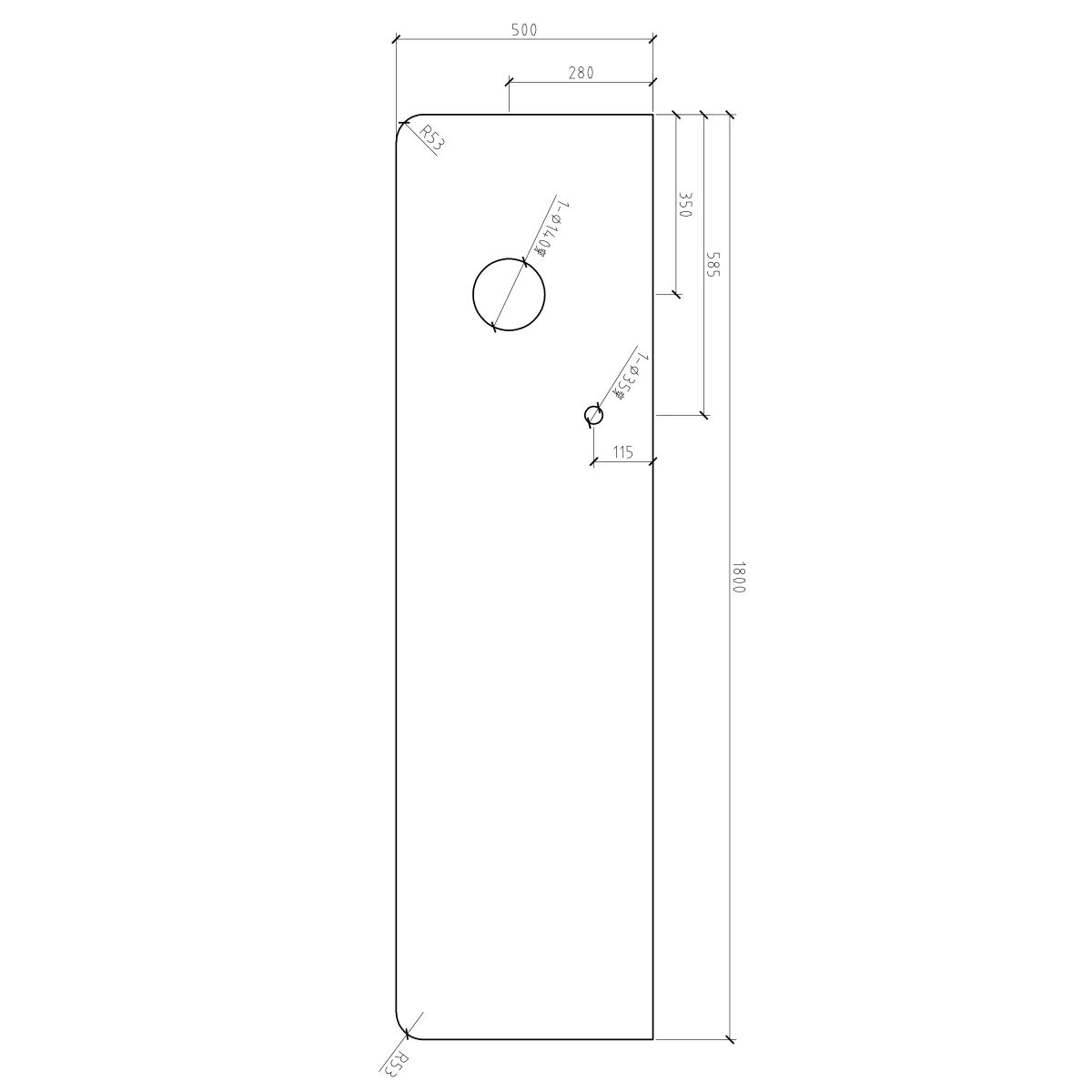 Badnor Mathilde 180cm silkestein benkeplate/topplate VENSTRE