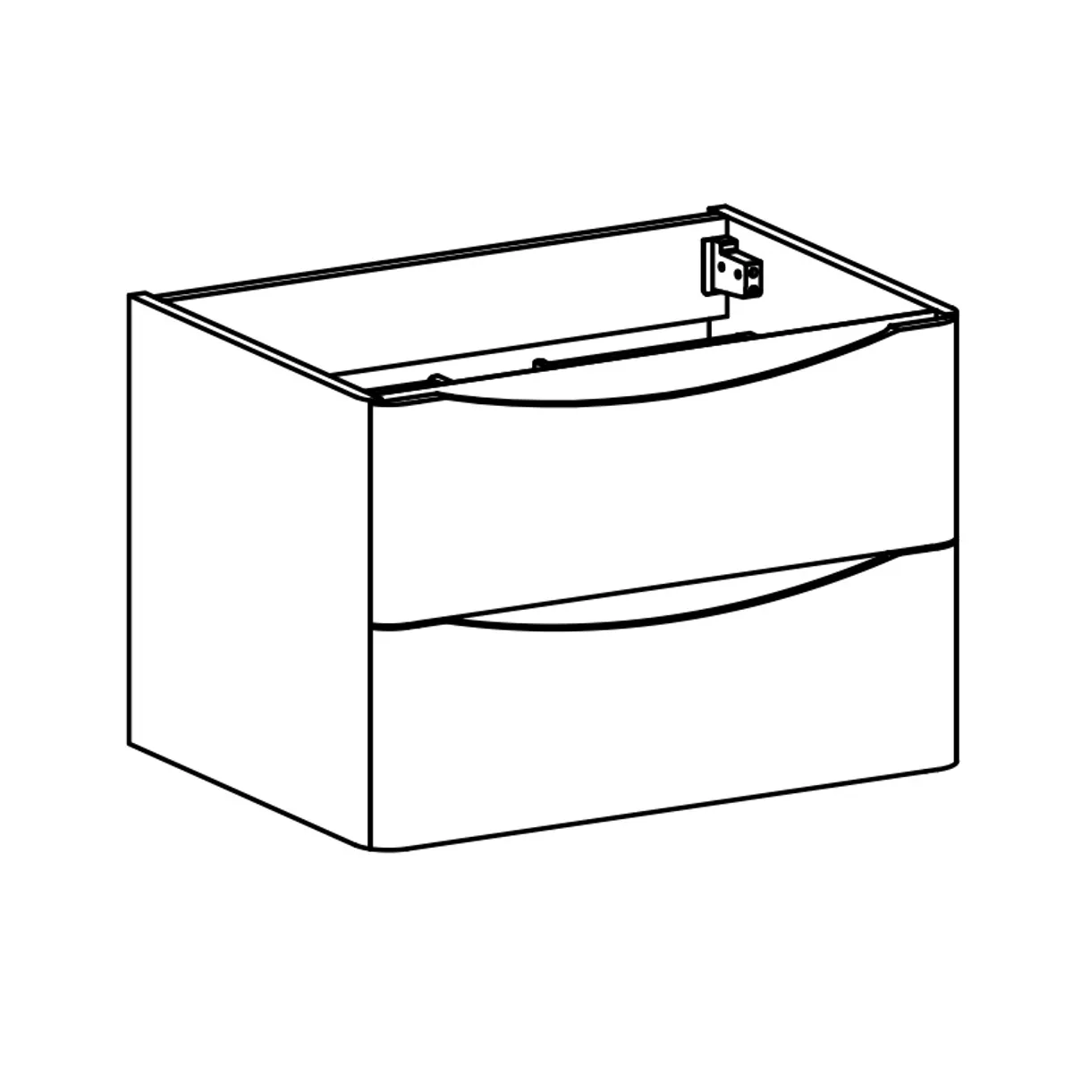 Badnor Mette 60cm servantskap i lys eik - UTEN servant